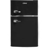 Double Door Retro Refrigerator With Freezer 90 Litre Black |  Bcd90