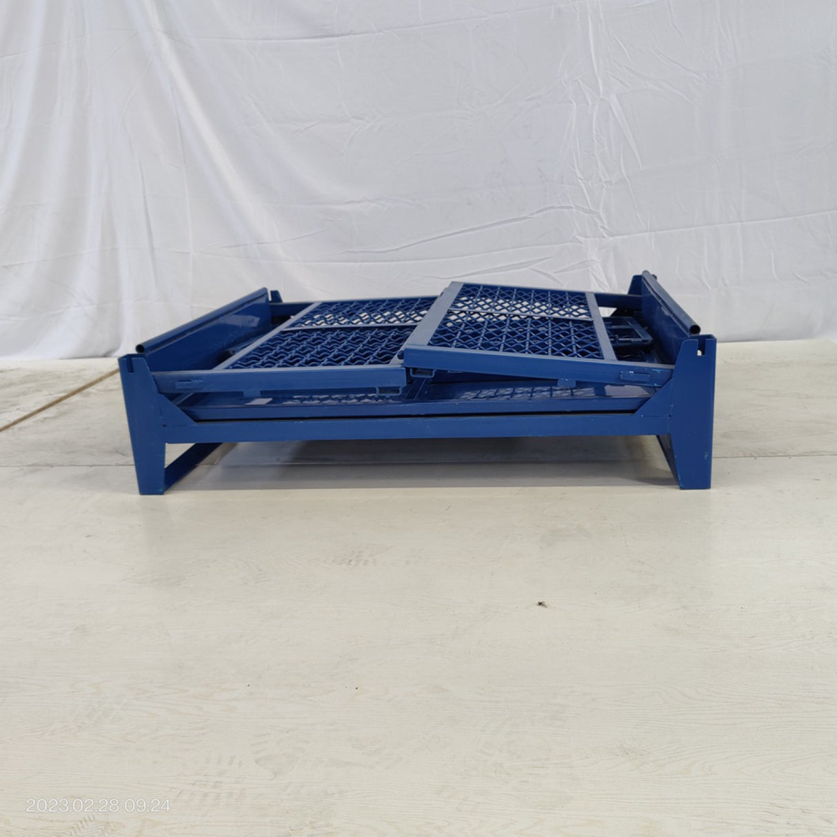 Commercial Heavy Duty Folding Pallet Cage Stillage Collapsible &Amp; Stackable Powsered Coated Steel 1200x1000x750mm | Bhk75