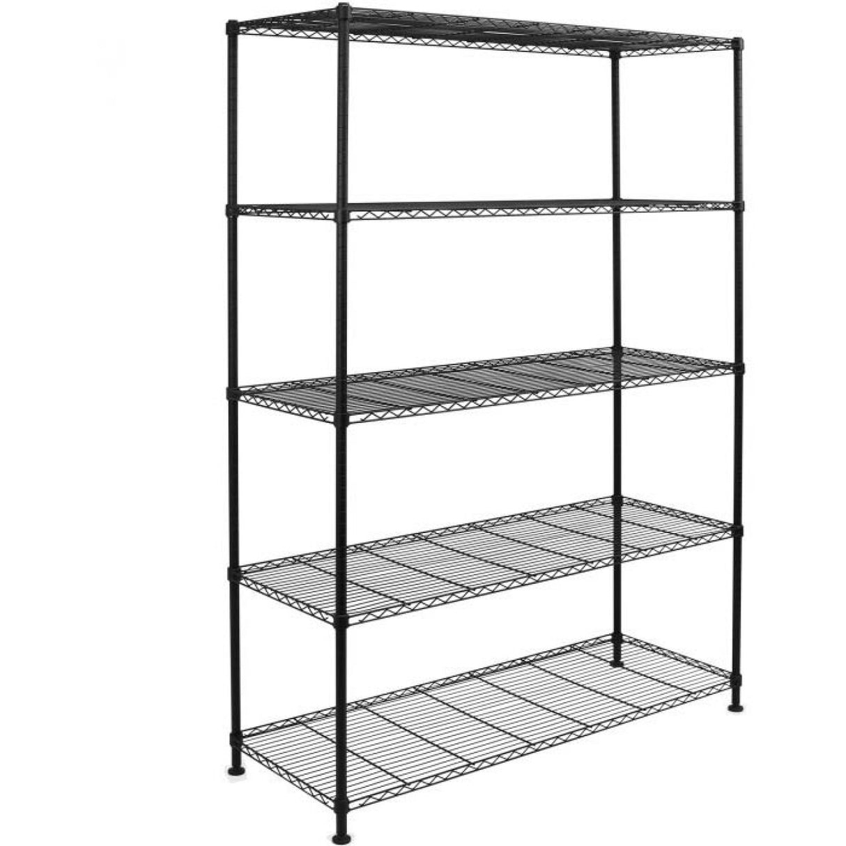 Commercial Shelving Unit 5 Tier 1250kg Width 1800mm Depth 450mm Black Wire |  Amj412