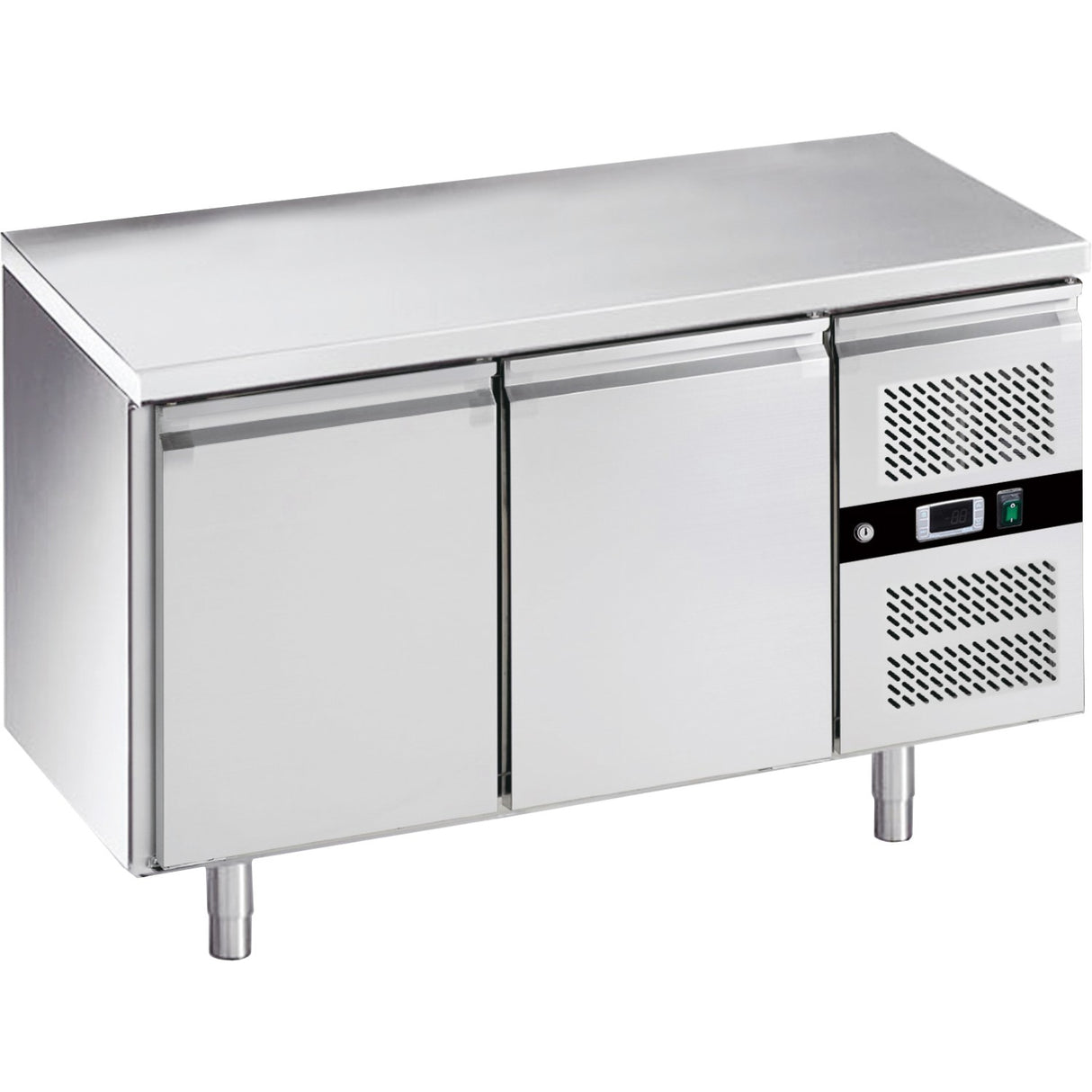 Commercial Stainless Steel Under Counter Refrigerator 282 L 2 Doors 1360x700x850mm | Blueinox32