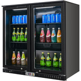 Back Bar Bottle Cooler 2 Hinged Doors 212 Litres 900x520x900mm Black | Blueinox604