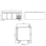 3 Door Gn1/1 Counter With Upstand 460 L