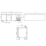 3 Door 600mm Depth Counter With Upstand 385 L