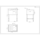 Commercial Sink Stainless Steel 1 Bowl Left Side Drain Board | Bs1 T24 L