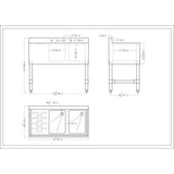 Commercial Sink Stainless Steel 2 Bowl Left Side Drain Board | Bs2 T36 L