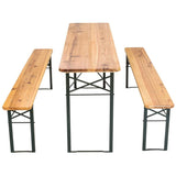 Three Piece Foldable Beer Table And Bench Set, Wooden Outdoor Garden Furniture 2200x800x770mm |  Bt22080 Minimum Pack of 2 order required