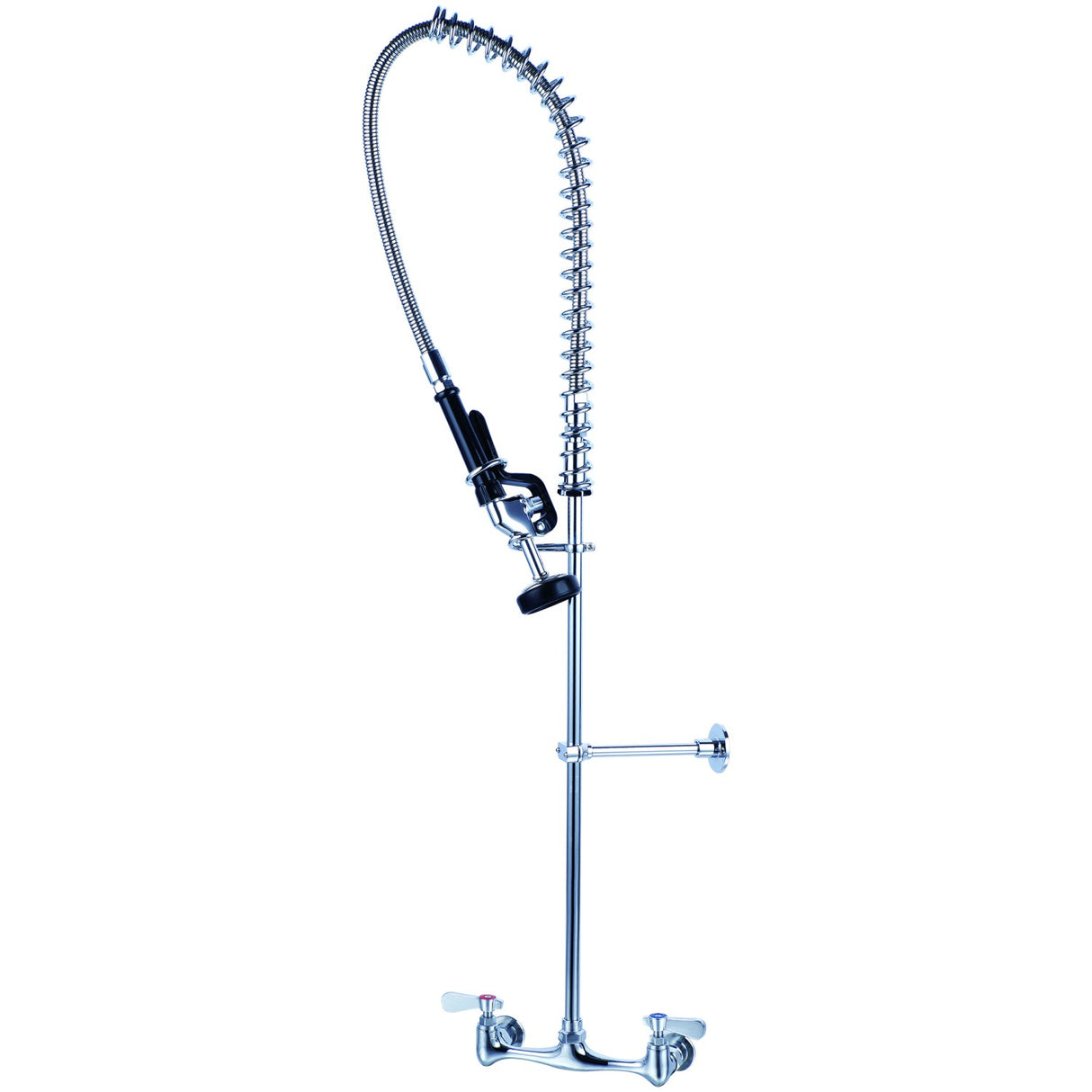 8&Quot; Center Wall Mounted Pre Rinse Unit With 18&Quot; Riser &Amp; 44&Quot; Hose &Amp; Spray Valve Chrome | Bxf246