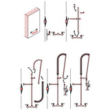 8&Quot; Center Wall Mounted Pre Rinse Unit With 18&Quot; Riser &Amp; 44&Quot; Hose &Amp; Spray Valve Chrome | Bxf246