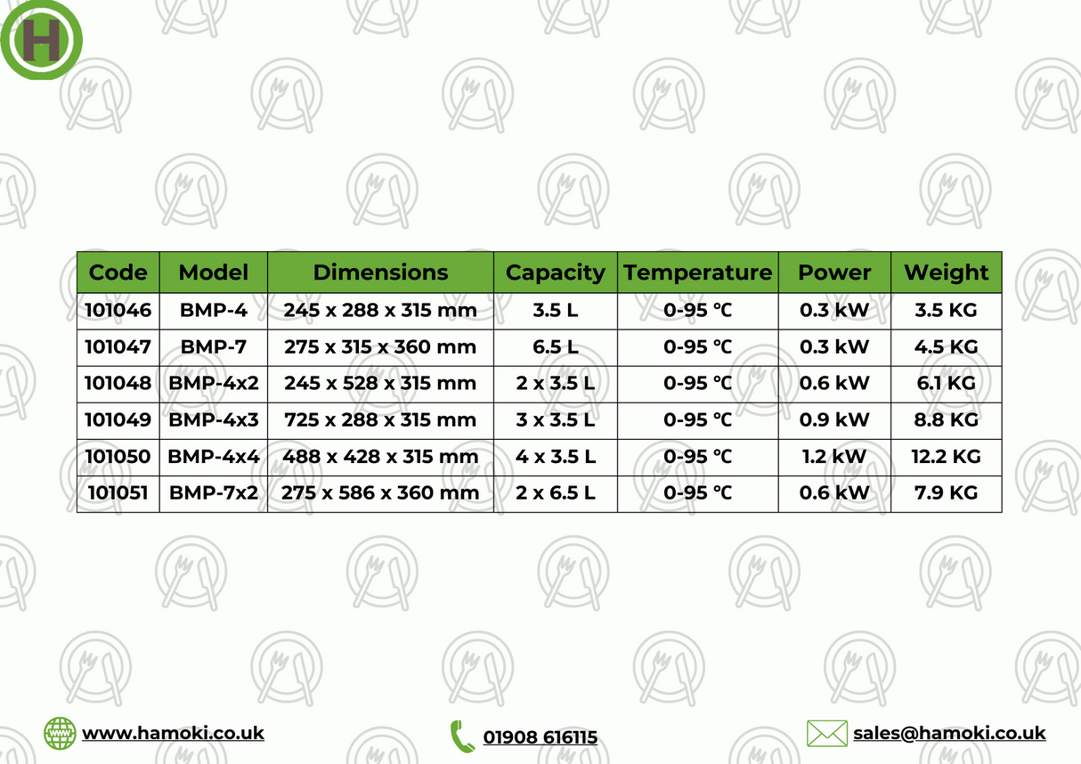 101050 - Hamoki Bain Marie with Hot Pot 3.5Lx4