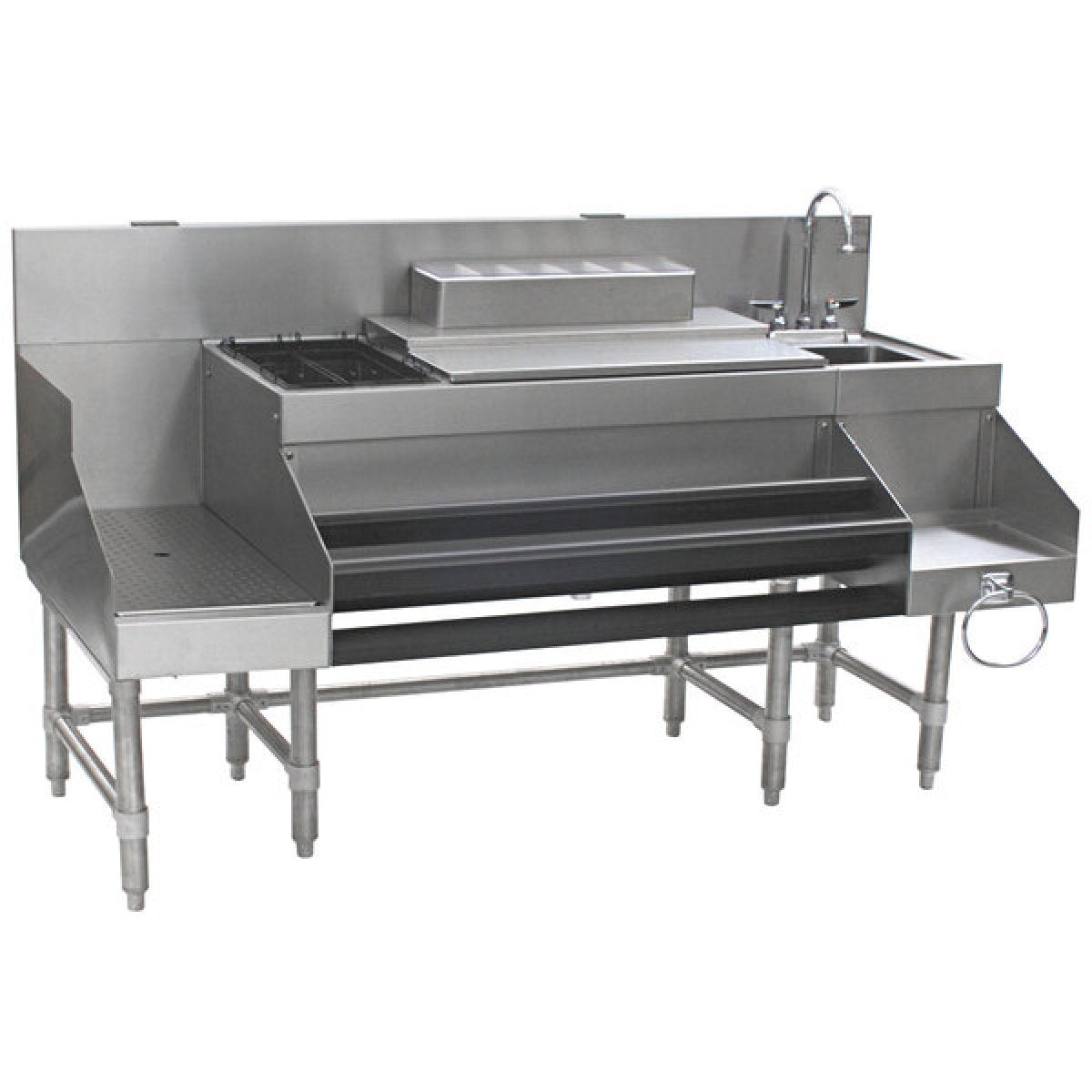 Commercial Stainless Steel Cocktail Station with Backsplash 1675x760x760mm |  CCS6618WB
