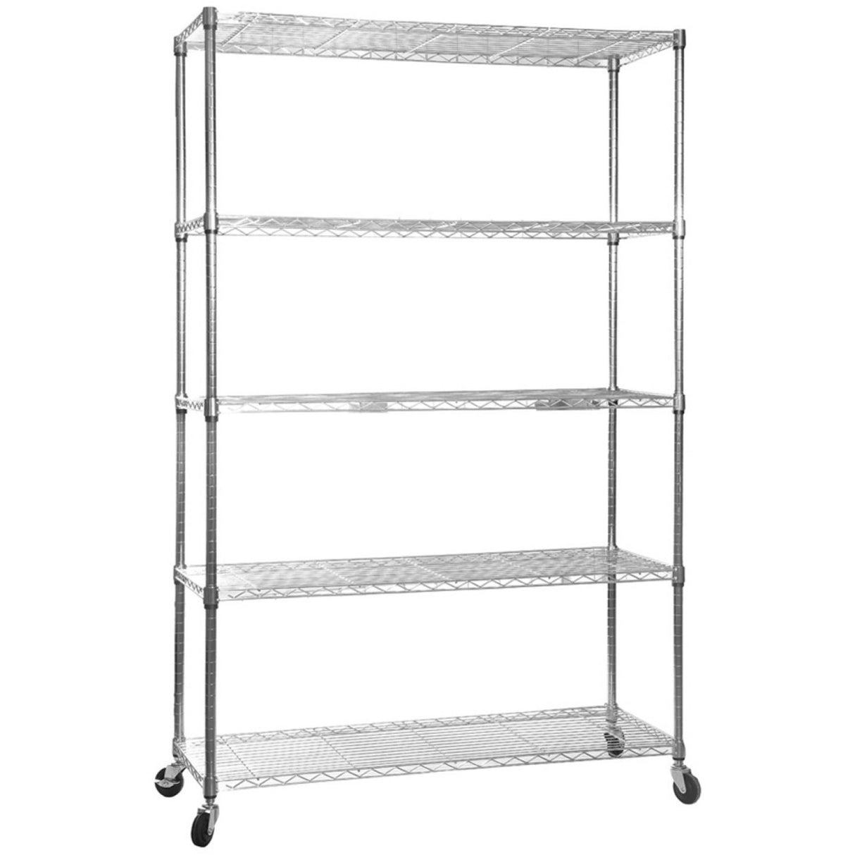 Commercial Mobile Shelving unit 5 tier 1250kg Width 1500mm Depth 450mm Chrome wire |  CJA1344R