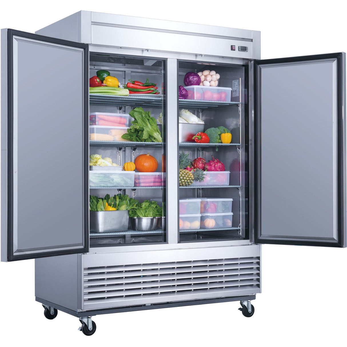 1400lt Commercial Upright Freezer Double Door Stainless Steel |  D55 F