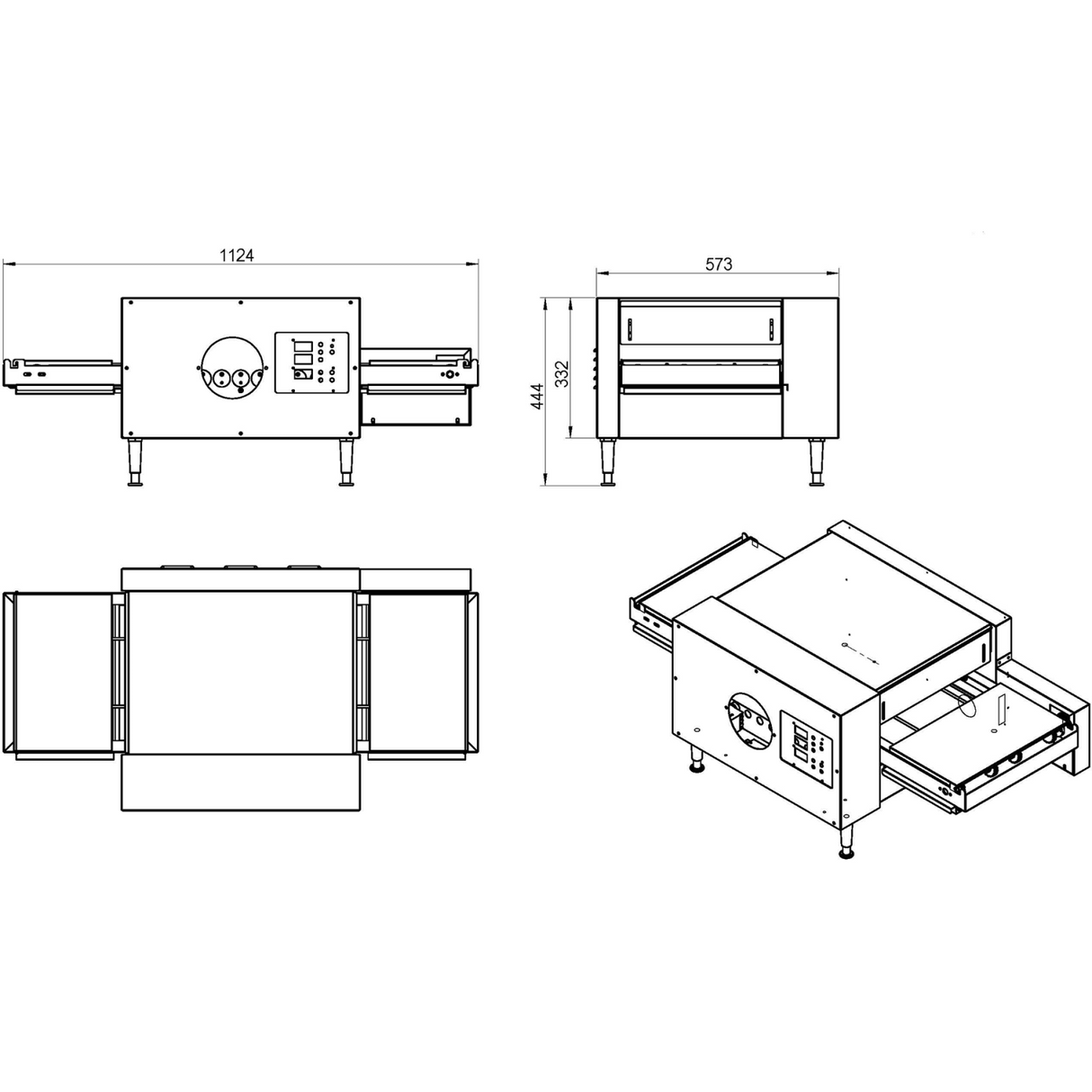 Commercial Conveyor Pizza oven 16 pizzas of 12'' per hour |  CP12S