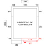 Cold Room With Cooling Unit 1200x1500x2010mm Volume 2.6m3 |  Cr1215201