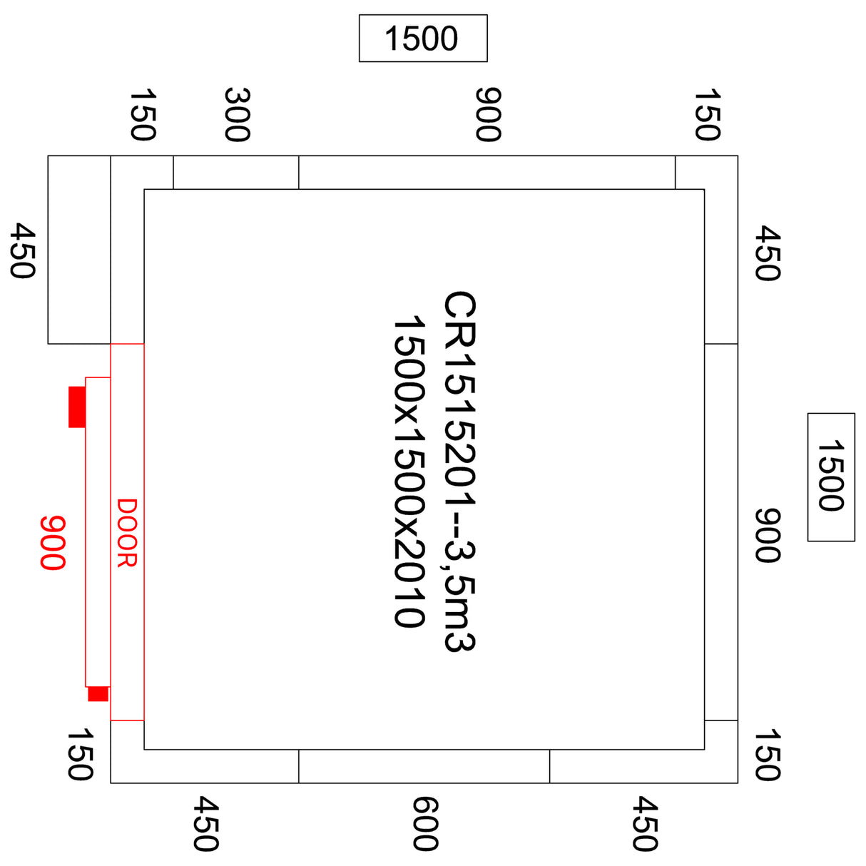 Cold Room With Cooling Unit 1500x1500x2010mm Volume 3.3m3 |  Cr1515201