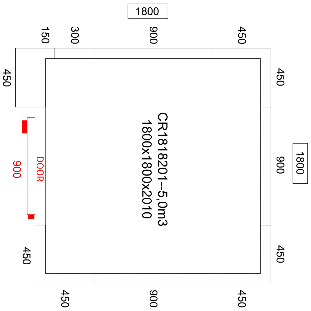 Cold Room With Cooling Unit 1800x1800x2010mm Volume 5.0m3 |  Cr1818201