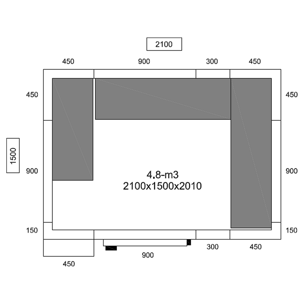 Freezer Room With Freezing Unit 2100x1500x2010mm Volume 4.8m3 |  Fr2115201