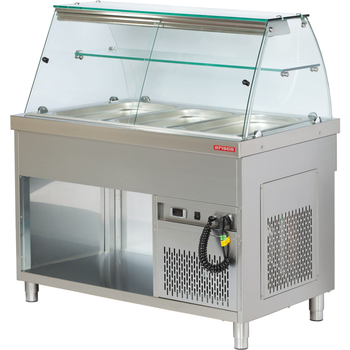 Refrigerated Serve Over Display Counter Open Cupboard Stainless Steel 3x Gn1/1 1250mm |  Css711