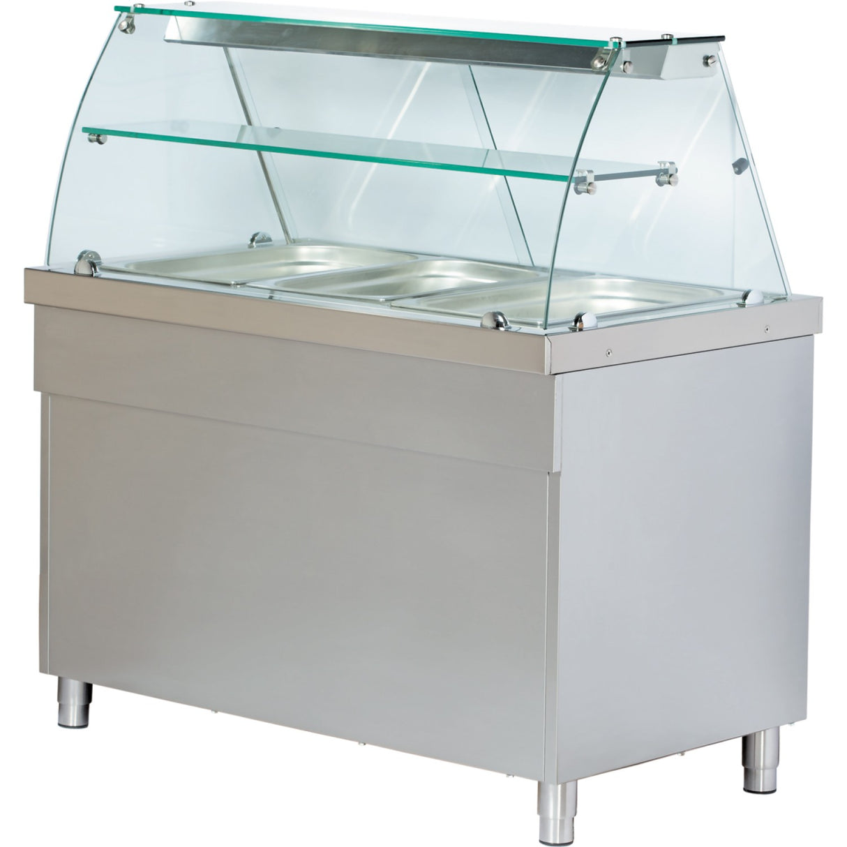 Refrigerated Serve Over Display Counter Open Cupboard Stainless Steel 3x Gn1/1 1250mm |  Css711