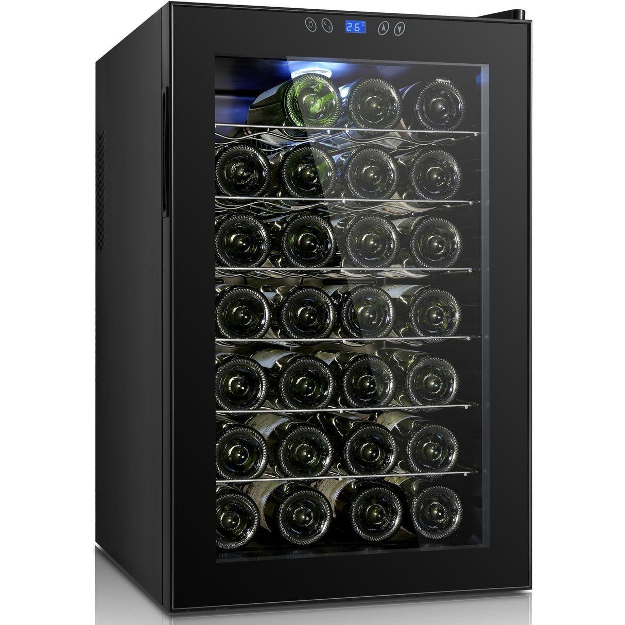 Professional Glass Front Wine Cooler 70 Litres Black |  CW70FD