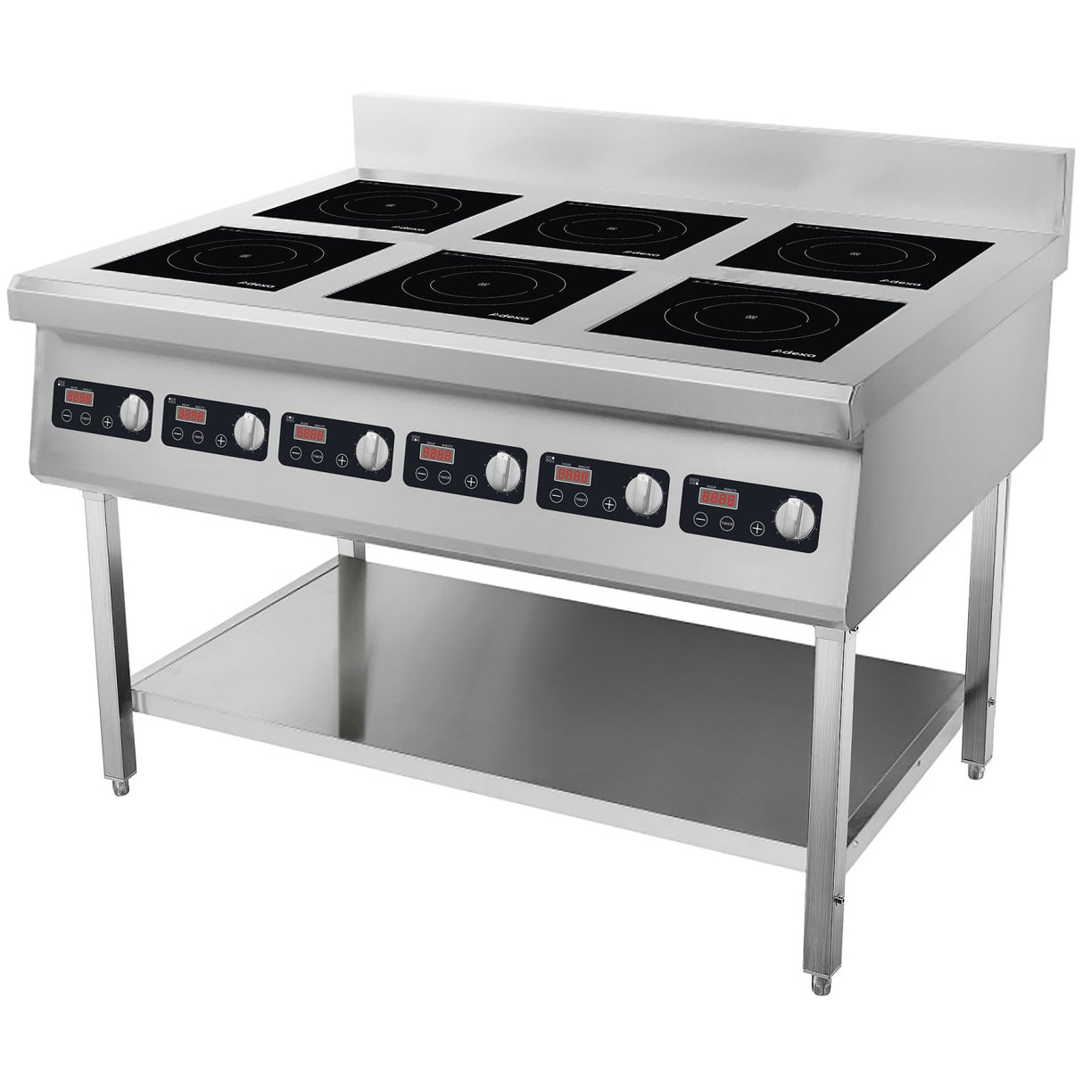 Commercial Freestanding 6 Zone Induction Cooker With Water Baffle &Amp; Undershelf 16.8k W (6 × 2800 W) Knob Control | Cx160 A