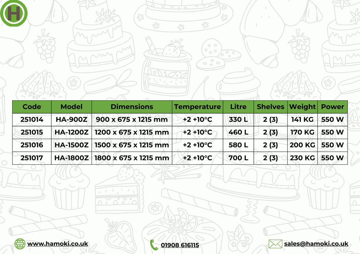 251017 - Commercial Cake Display Fridge & Counters - HA-1800Z