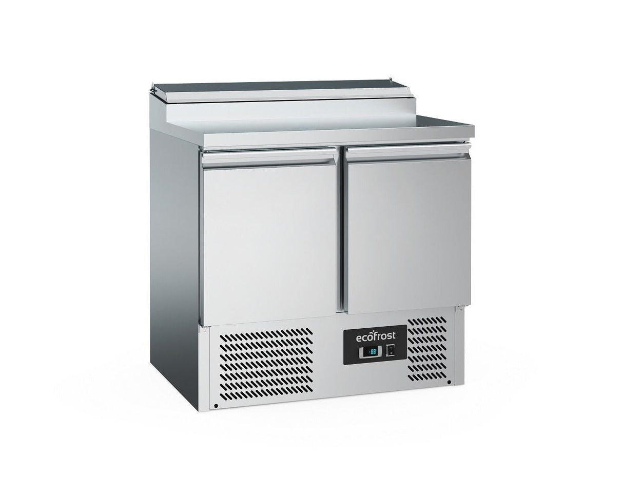 Premium Stainless Steel 2-Door Saladette Fridge with Dual GN Pan Configurations - Model 7950.5058