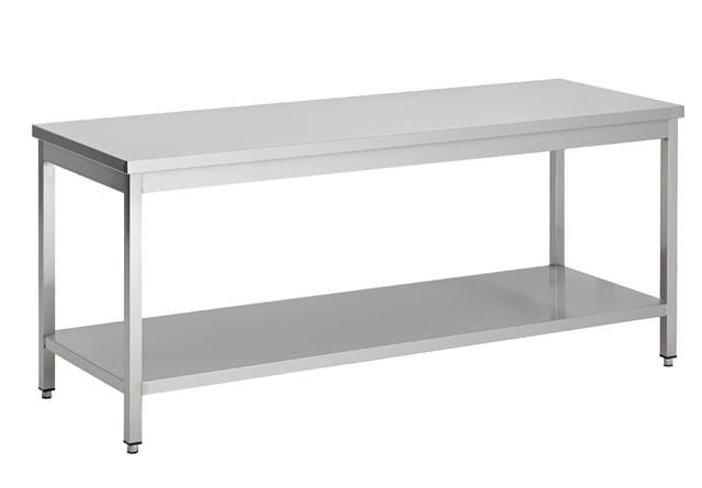 Versatile 400mm Wide Low Height Stainless Steel Centre Worktable by Combisteel - Model 7333.1500