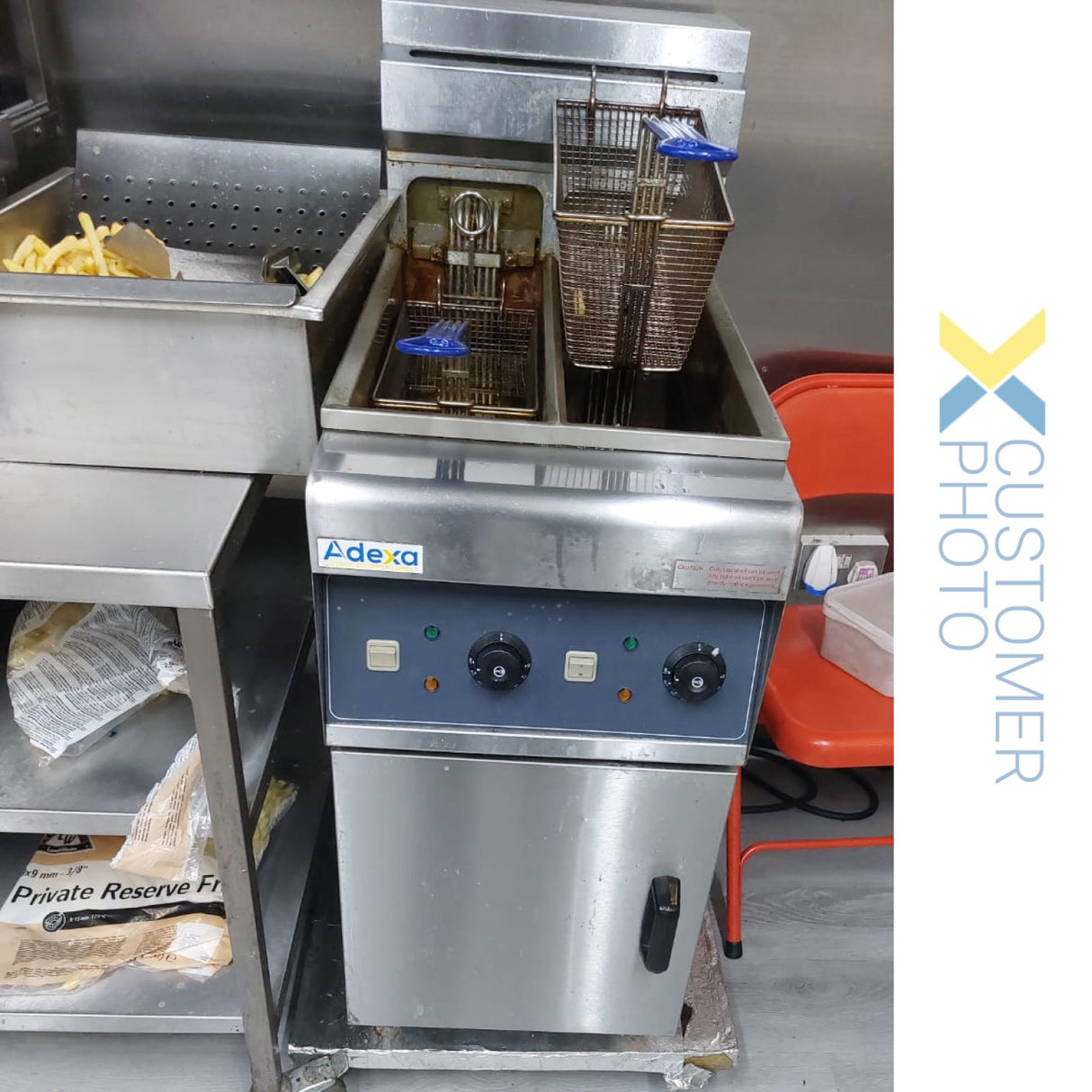 Twin Basket Professional Free Standing Electric Fryer Twin Tank 12k W 2x10 Litres |  Df10 L2