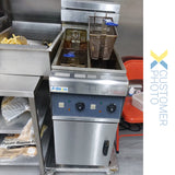 Twin Basket Professional Free Standing Electric Fryer Twin Tank 12k W 2x10 Litres |  Df10 L2