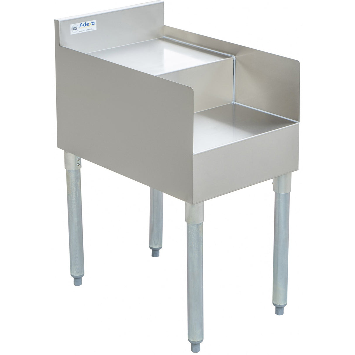 Commercial Double Step Blender Station With Backsplash Stainless Steel 380x580x760mm | Dsbs2315