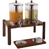 Commercial Juice Dispenser 2x7 Litres Walnut Wood |  Dtj012