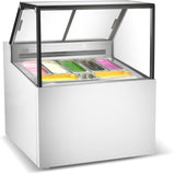 Professional Gelato &Amp; Ice Cream Serving Display Counter 7 Tubs Straight Front | Dw7