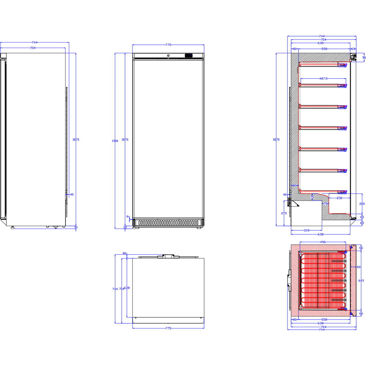 600lt Commercial Freezer Upright Cabinet Stainless Steel Single Door |  Dwf600 Ss