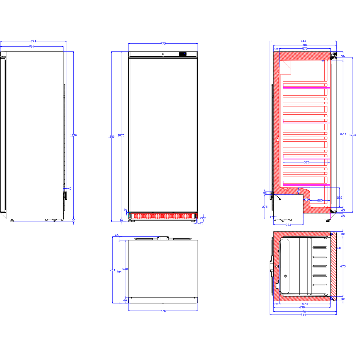 600lt Commercial Refrigerator Stainless Steel Upright Cabinet Single Door |  Dwr600 Ss