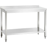 Professional Work Table Stainless Steel Bottom Shelf Upstand 1700x600x850mm |  Vt176 Slb