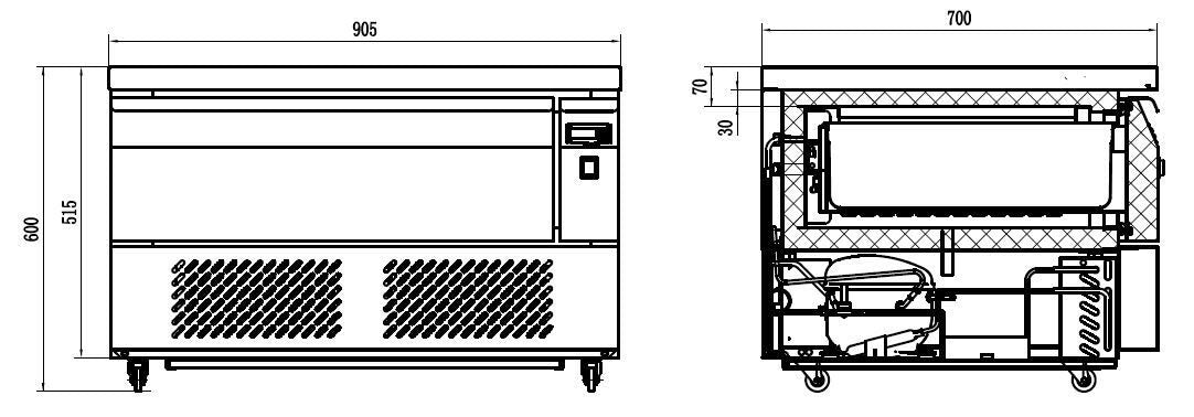 Versatile Combisteel Dual Temperature Counter Fridge Freezer with Single Drawer - Perfect for GN 1/1 Catering Needs! Model 7450.0230