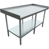 Commercial Equipment Stand / Low Height Table Stainless Steel Bottom Shelf 3 Side Upstand 1800x600x600mm |  Ees2472
