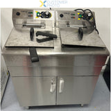 Commercial Fryer Double Electric 2x16 Litre 6k W Free Standing |  Ef162 Vc