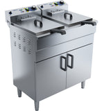 Commercial Fryer Double Electric 2x16 Litre 6k W Free Standing |  Ef162 Vc