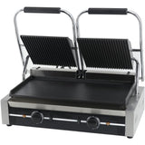 Heavy Duty Twin Panini Contact Grill 3.6k W Ribbed/Smooth | Eg03 C