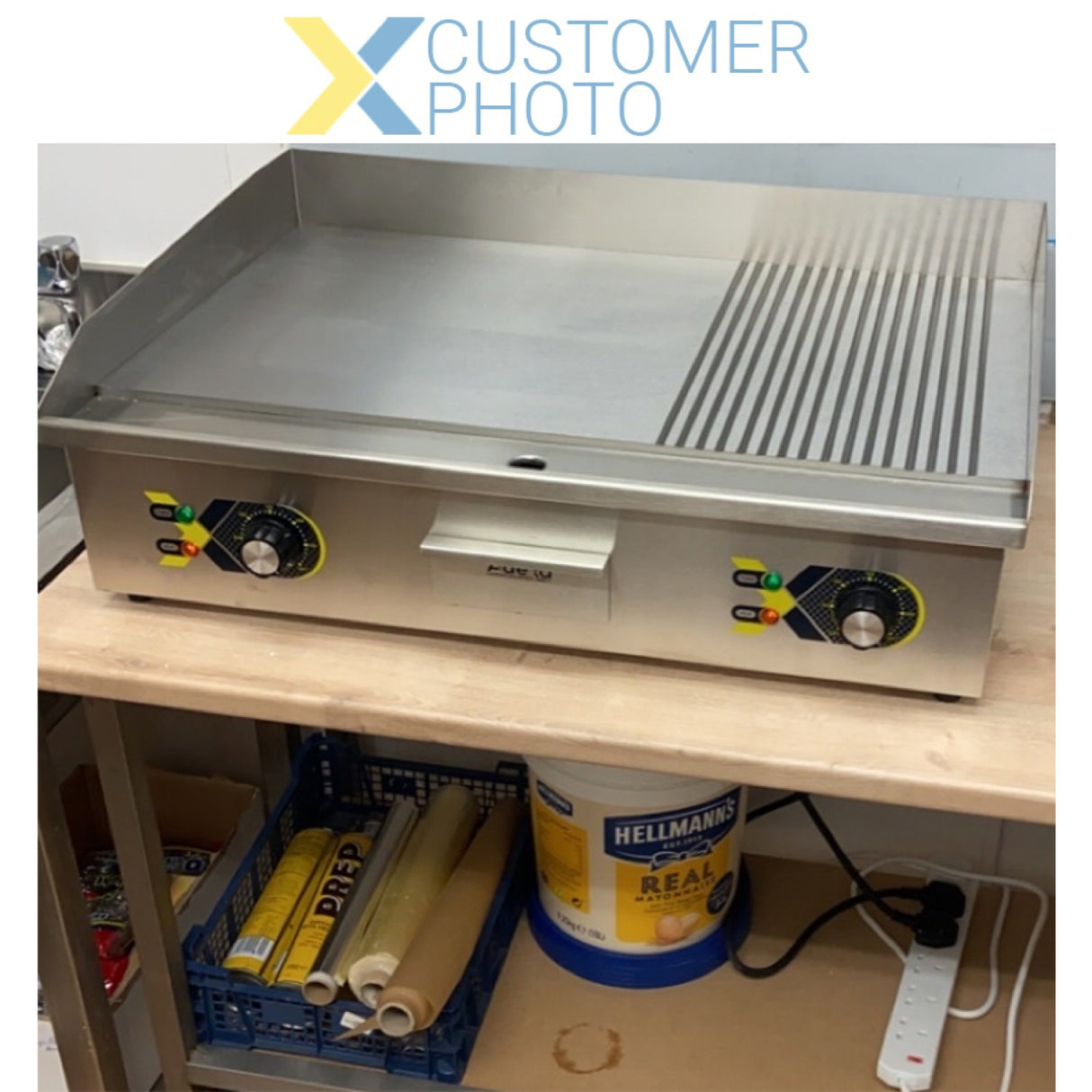 Commercial Griddle Smooth/Ribbed 730x550x240mm 4.4k W Electric |  Eg8202