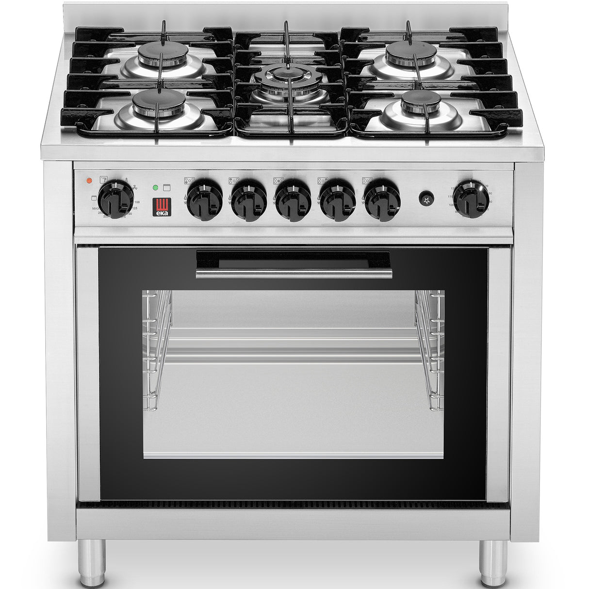 Professional Dual Fuel Range Oven Gas Cooker 5 Burners 14.3k W Electric Oven 2.9k W | Eka Ekc96 M