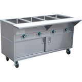 Mobile Servery Steam Table With Cupboard 4x Gn1/1 | Est4 Swcbsd