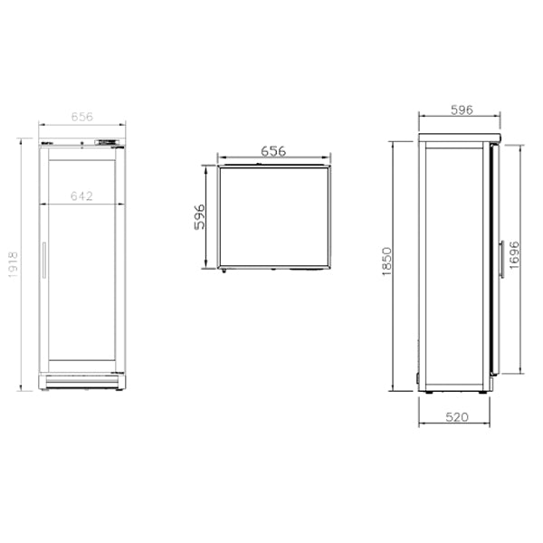 Upright Single Door Wine Cellar (100 Bottles)