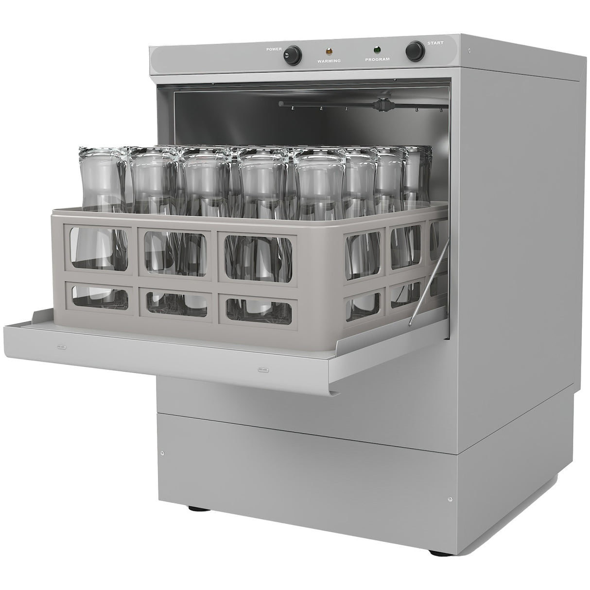 Commercial Glasswasher With 400mm Basket And Rinse, Detergent &Amp; Drain Pump | Evw18