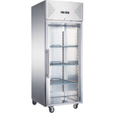 685lt Commercial Refrigerator Stainless Steel Upright cabinet Single glass door GN2/1 Ventilated cooling |  R650VGLASS