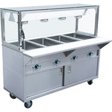 Mobile Servery Steam Table With Cupboard &Amp; Heated Overshelf 4x Gn1/1 | Est4 Swcbsd Ftgsg1960