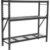 Industrial Heavy Duty Shelving Unit Powder Coated Steel 1960x610x1830mm 3 Shelves Black |  Fuji405