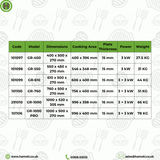 101097 - Electric Countertop Chrome Plated Griddle - Flat 40cm